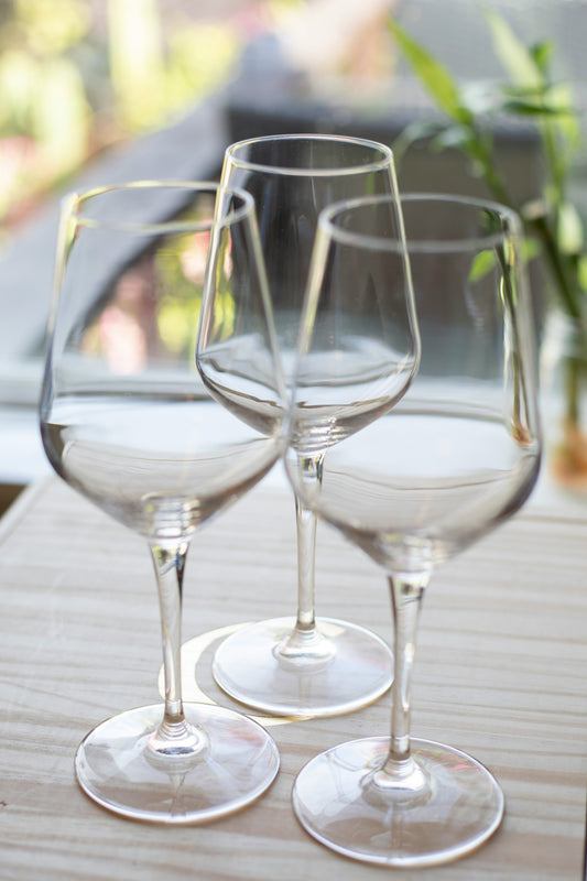 Set de copas de vino de cristal